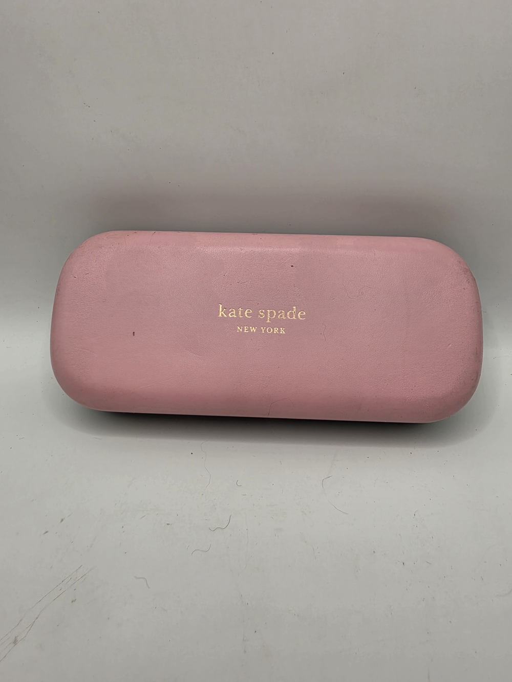 kate spade New York Hello Sunshine Pink Hard Clamshell Eyewear Case Gold Logo